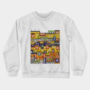 Cute City Illustration Crewneck Sweatshirt